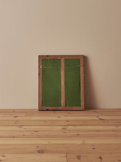 Antique walnut rectangular mirror