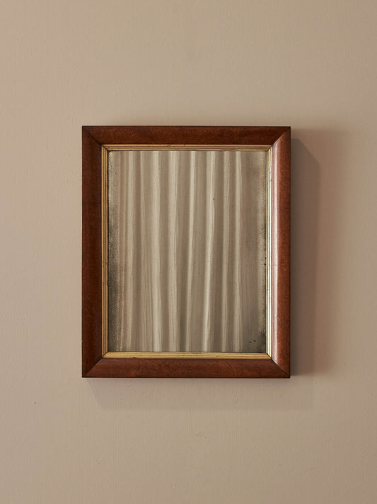 Antique walnut rectangular mirror