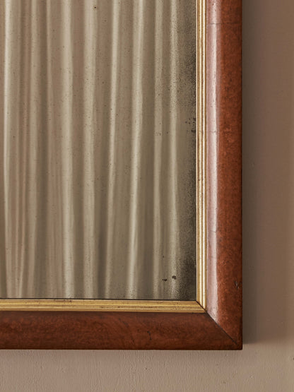 Antique walnut rectangular mirror