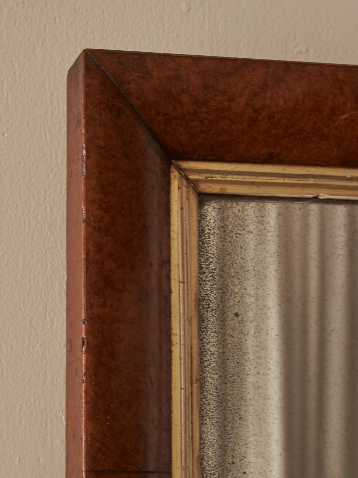 Antique walnut rectangular mirror