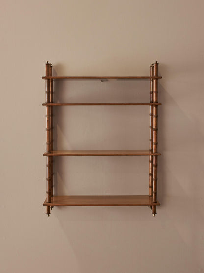 French mid-century faux bamboo wall-hung shelf