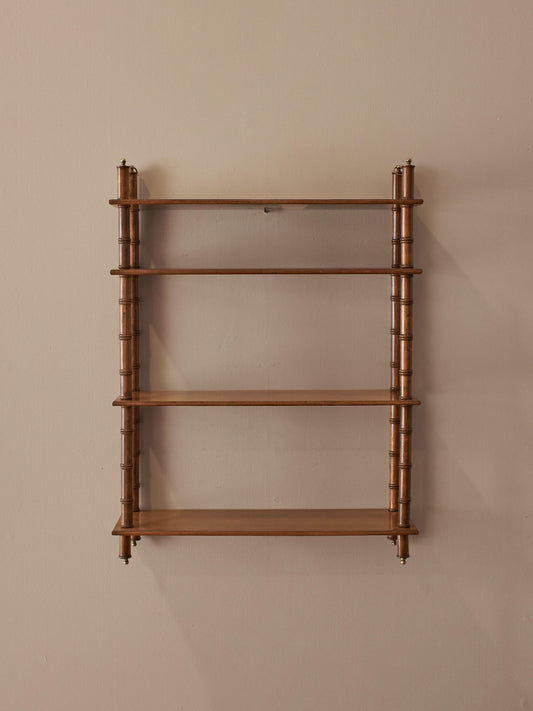 French mid-century faux bamboo wall-hung shelf