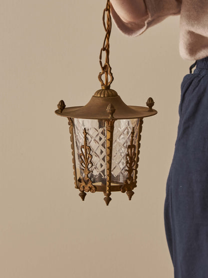 Vintage brass lantern pendant