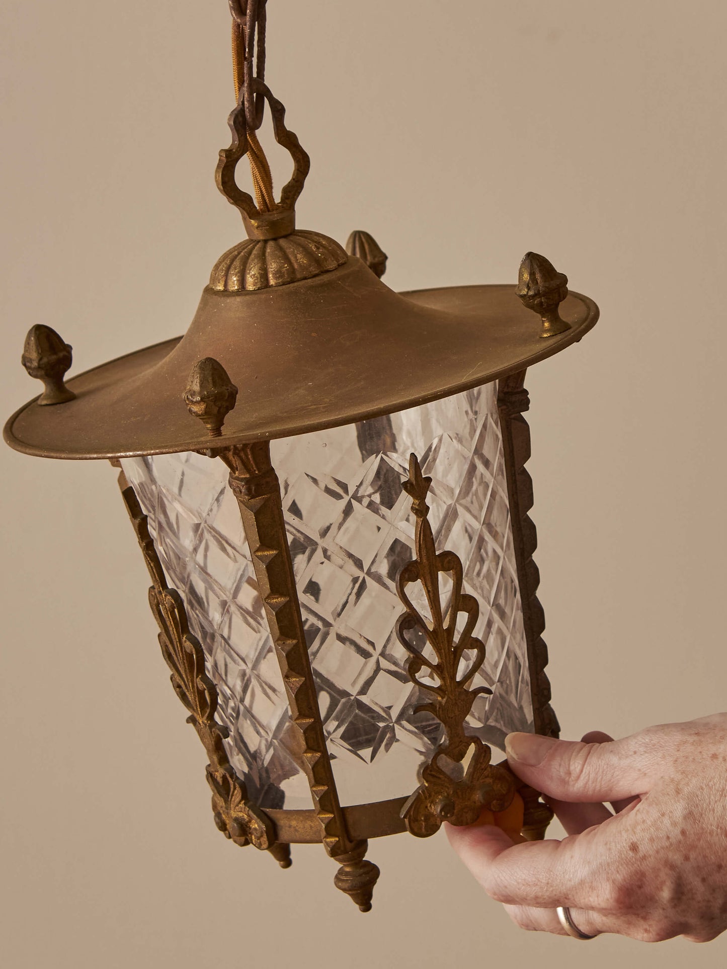 Vintage brass lantern pendant