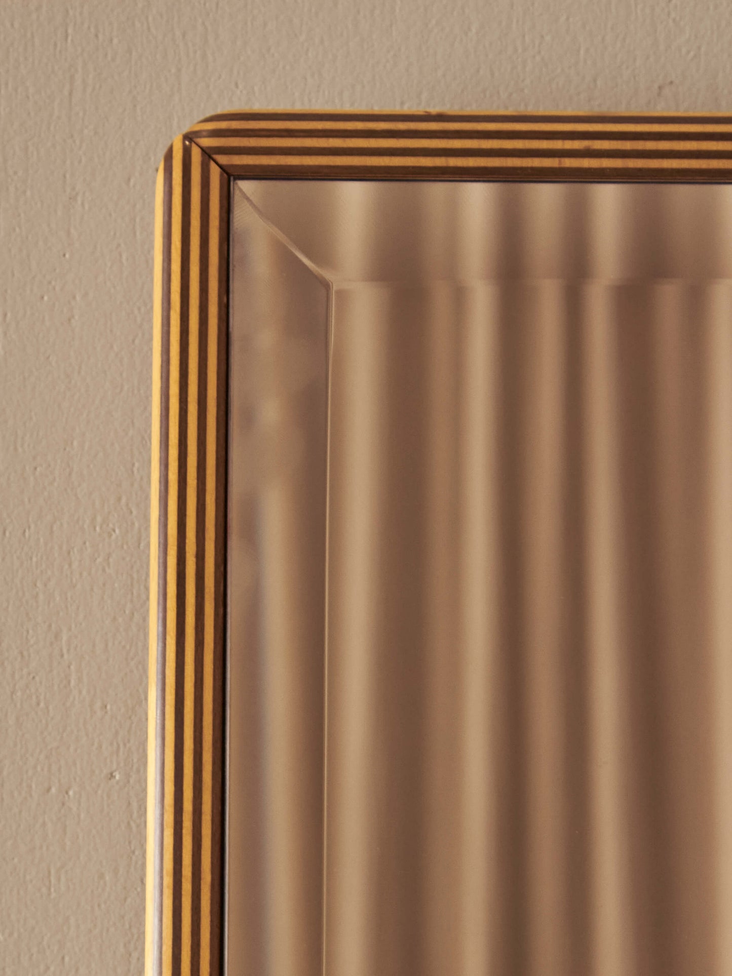 French mid-century smoked glass mirror