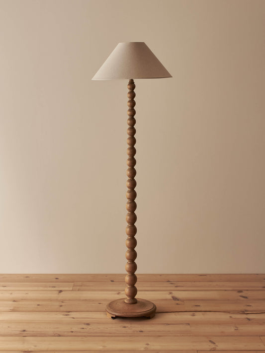 Vintage ash bobbin floor lamp