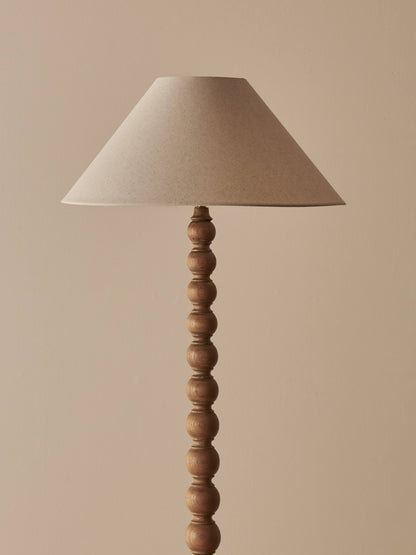 Vintage ash bobbin floor lamp