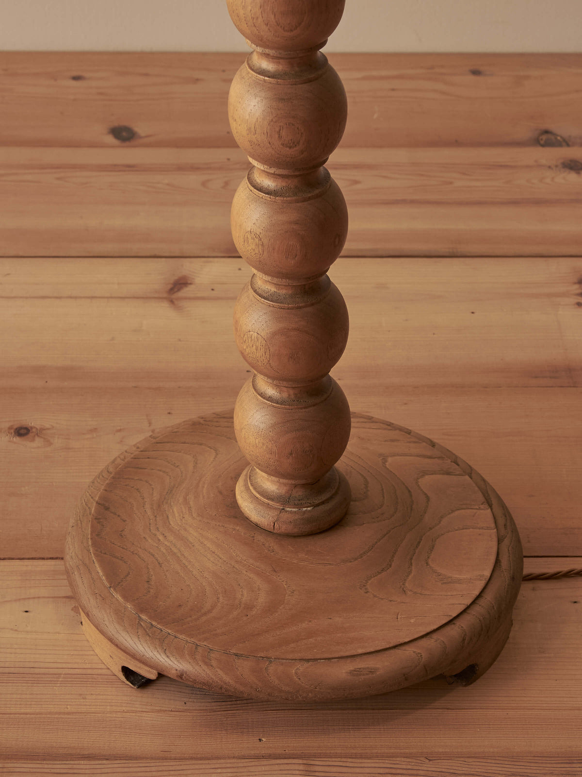 Vintage ash bobbin floor lamp