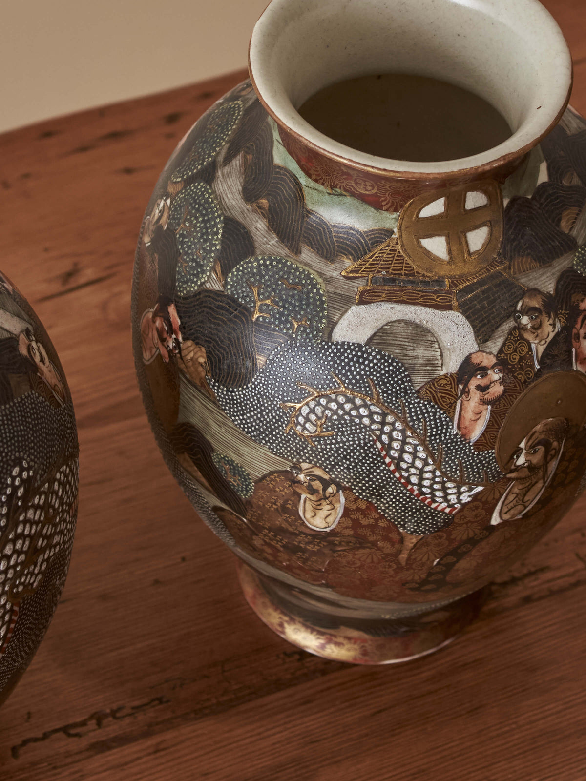 Pair of Japanese Satsuma vases