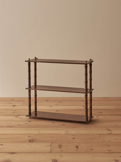 French mid-century faux bamboo wall shelf