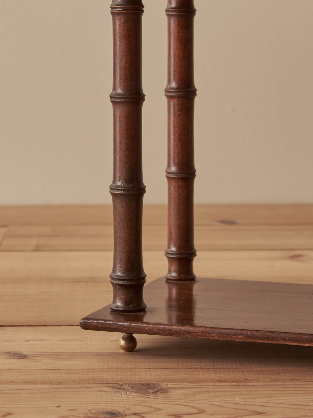 French mid-century faux bamboo wall shelf
