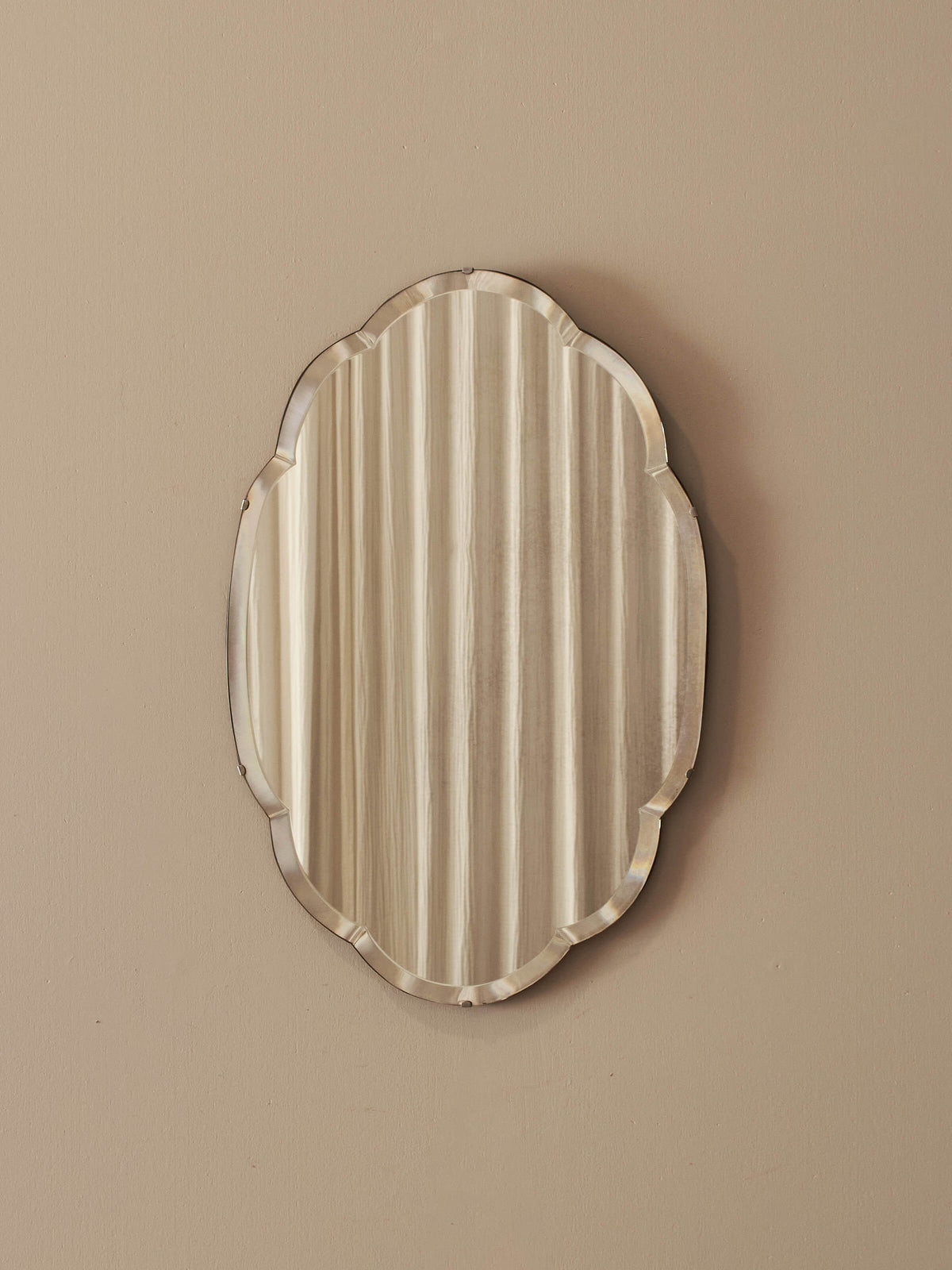 Mid-century scalloped mirror