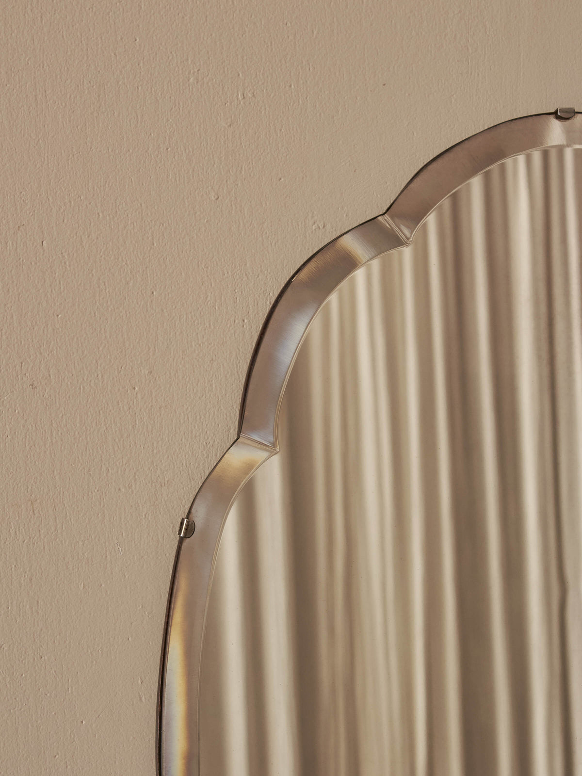 Mid-century scalloped mirror