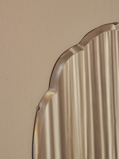 Mid-century scalloped mirror