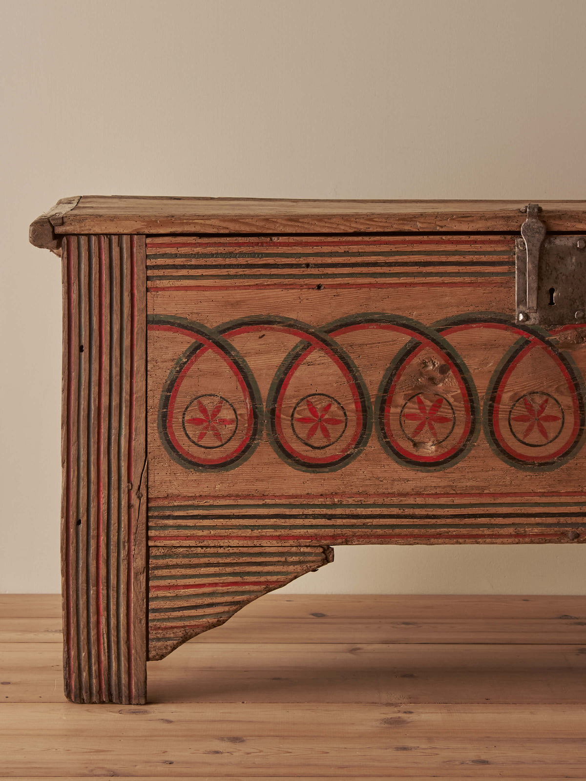 18th century antique folk art pine and oak chest