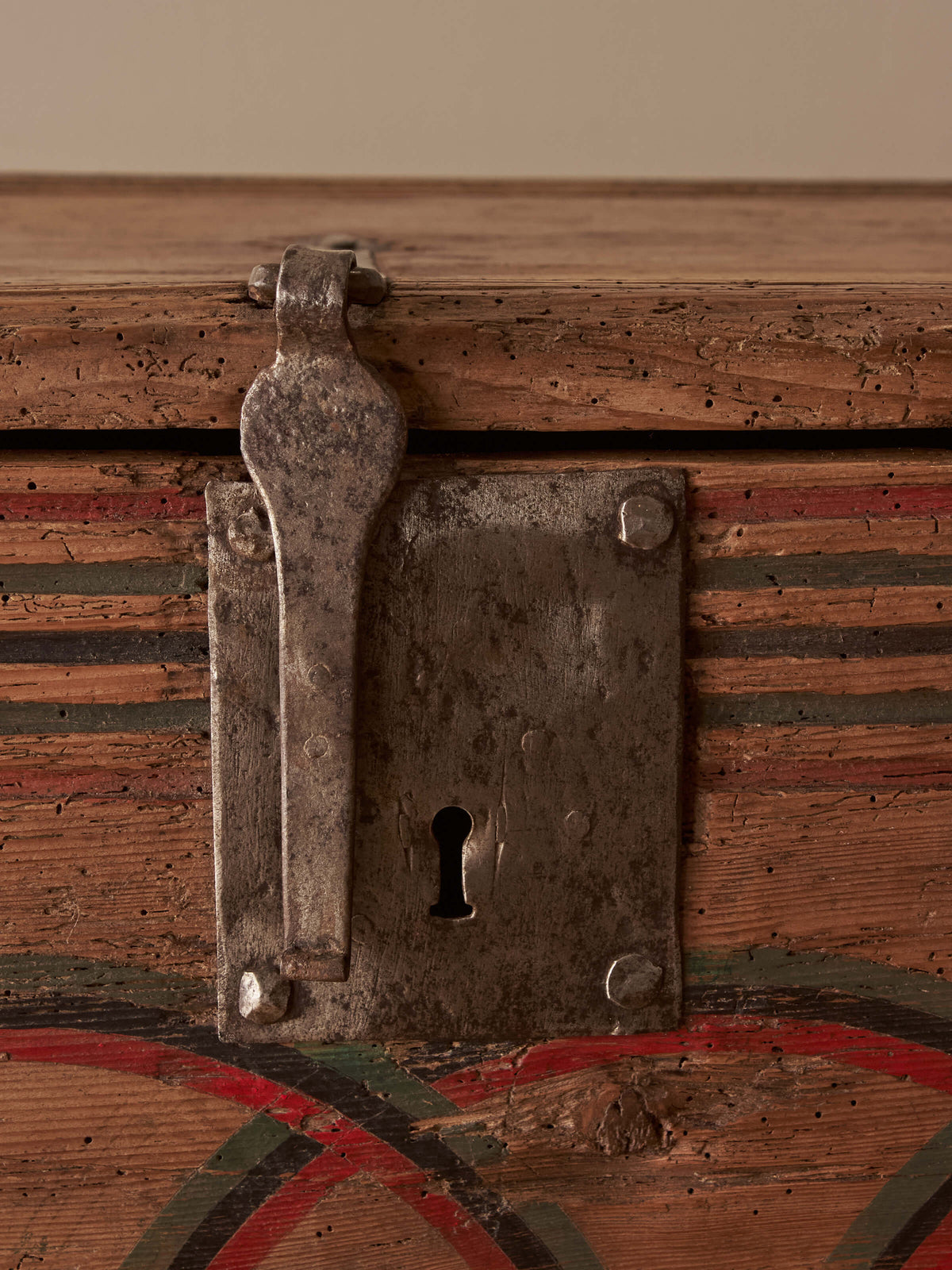 18th century antique folk art pine and oak chest