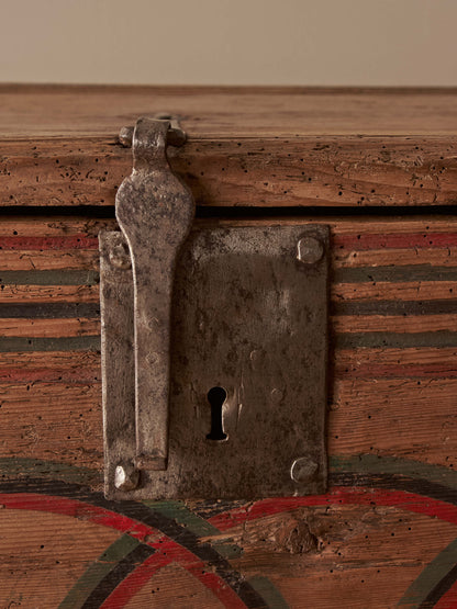 18th century antique folk art pine and oak chest
