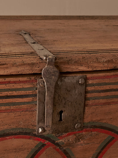 18th century antique folk art pine and oak chest