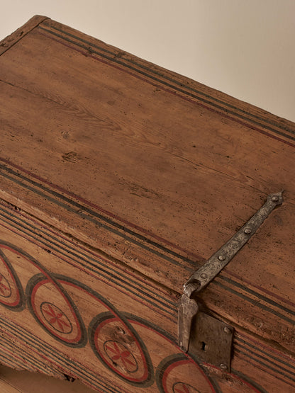 18th century antique folk art pine and oak chest