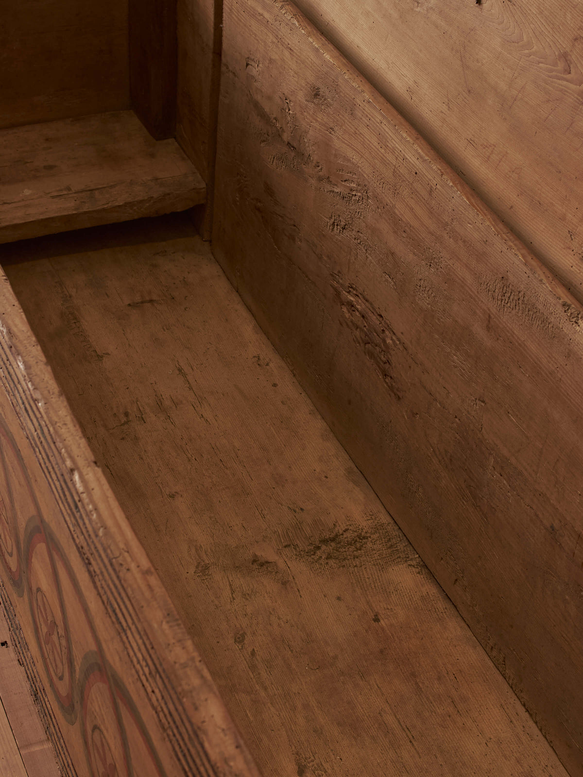18th century antique folk art pine and oak chest