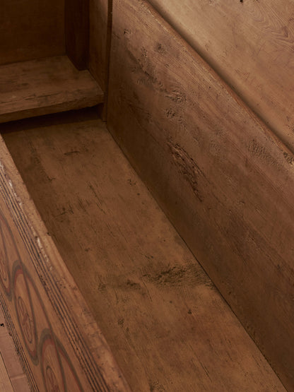18th century antique folk art pine and oak chest