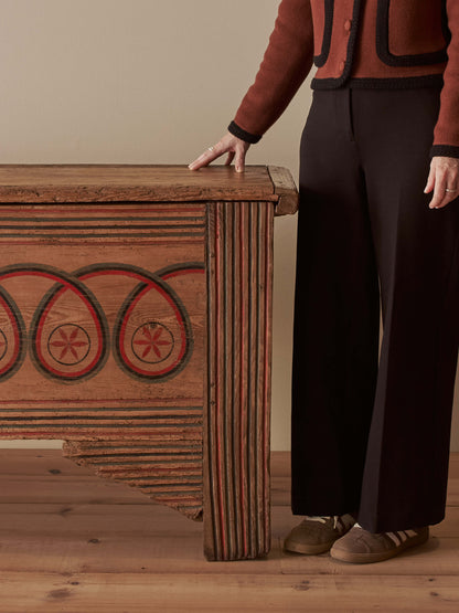 18th century antique folk art pine and oak chest
