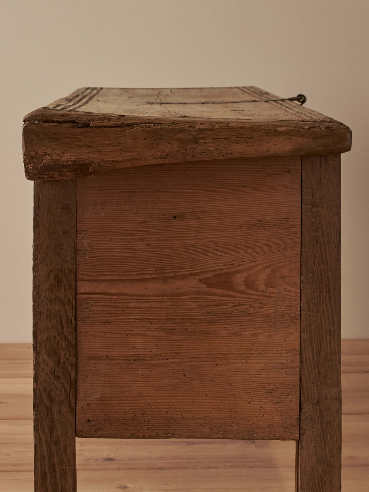 18th century antique folk art pine and oak chest