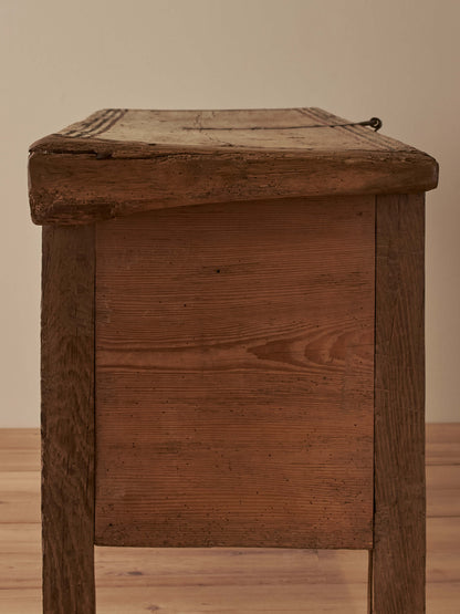 18th century antique folk art pine and oak chest