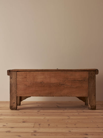18th century antique folk art pine and oak chest