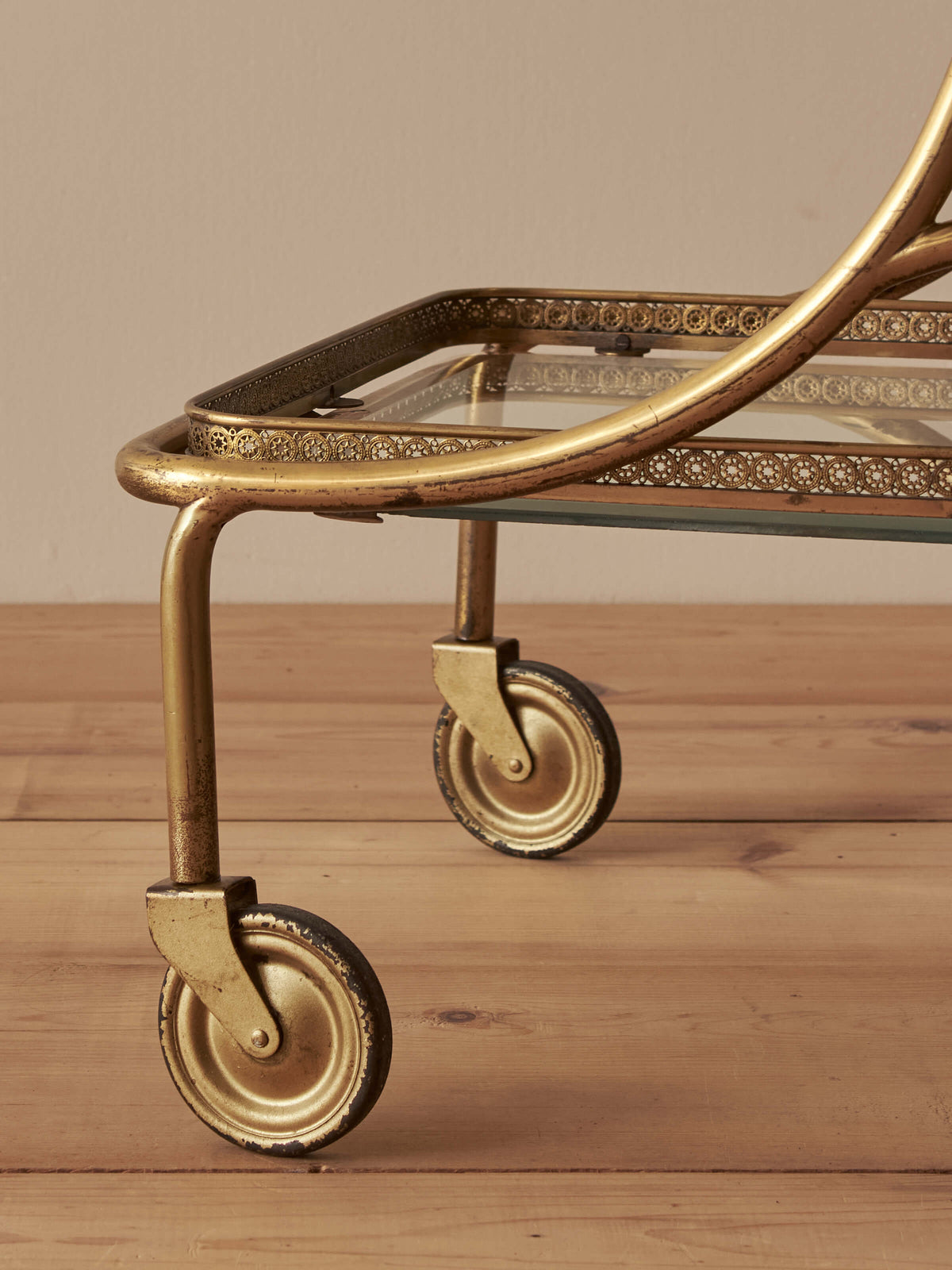 Mid-century Italian brass bar cart