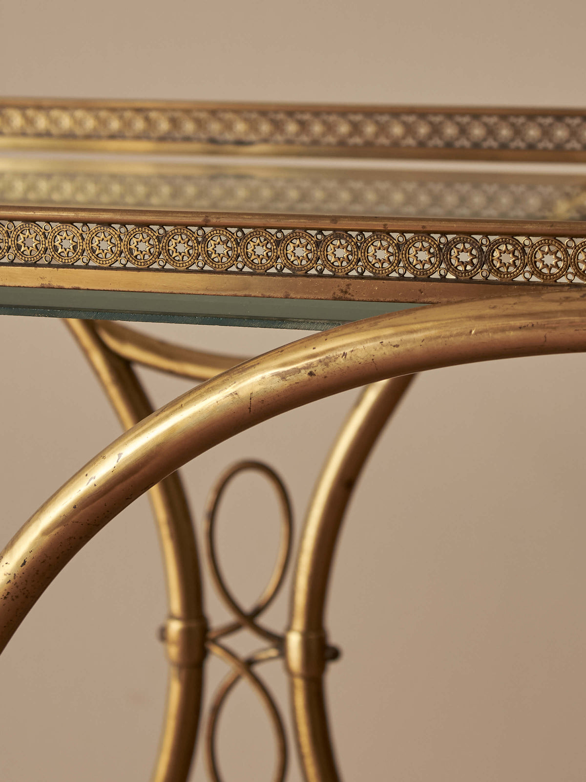 Mid-century Italian brass bar cart