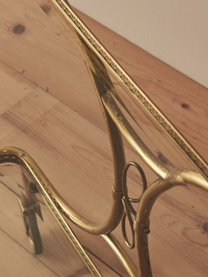 Mid-century Italian brass bar cart