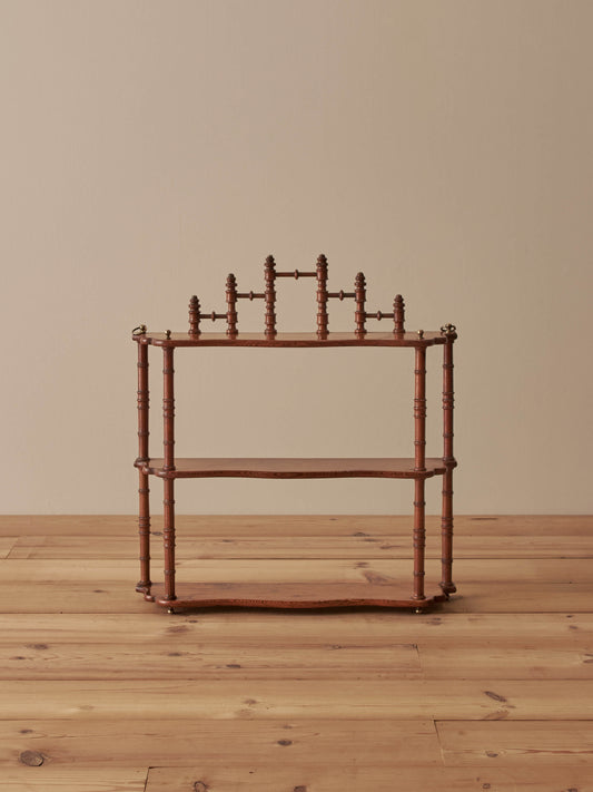 French pine faux bamboo wall shelf