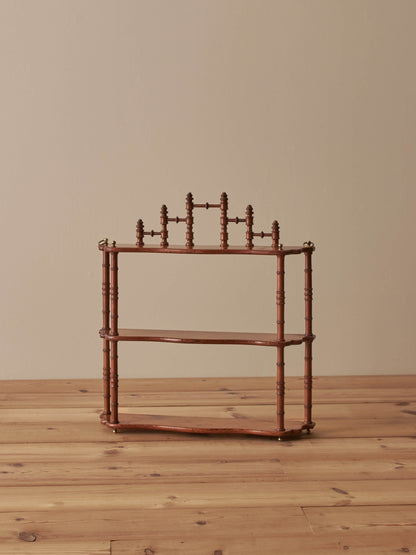 French pine faux bamboo wall shelf