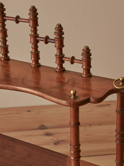 French pine faux bamboo wall shelf