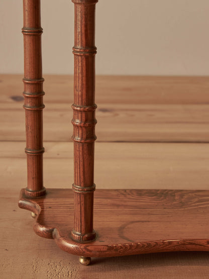 French pine faux bamboo wall shelf