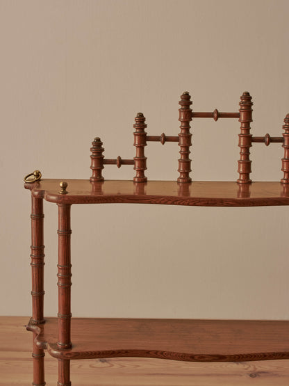 French pine faux bamboo wall shelf