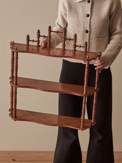 French pine faux bamboo wall shelf