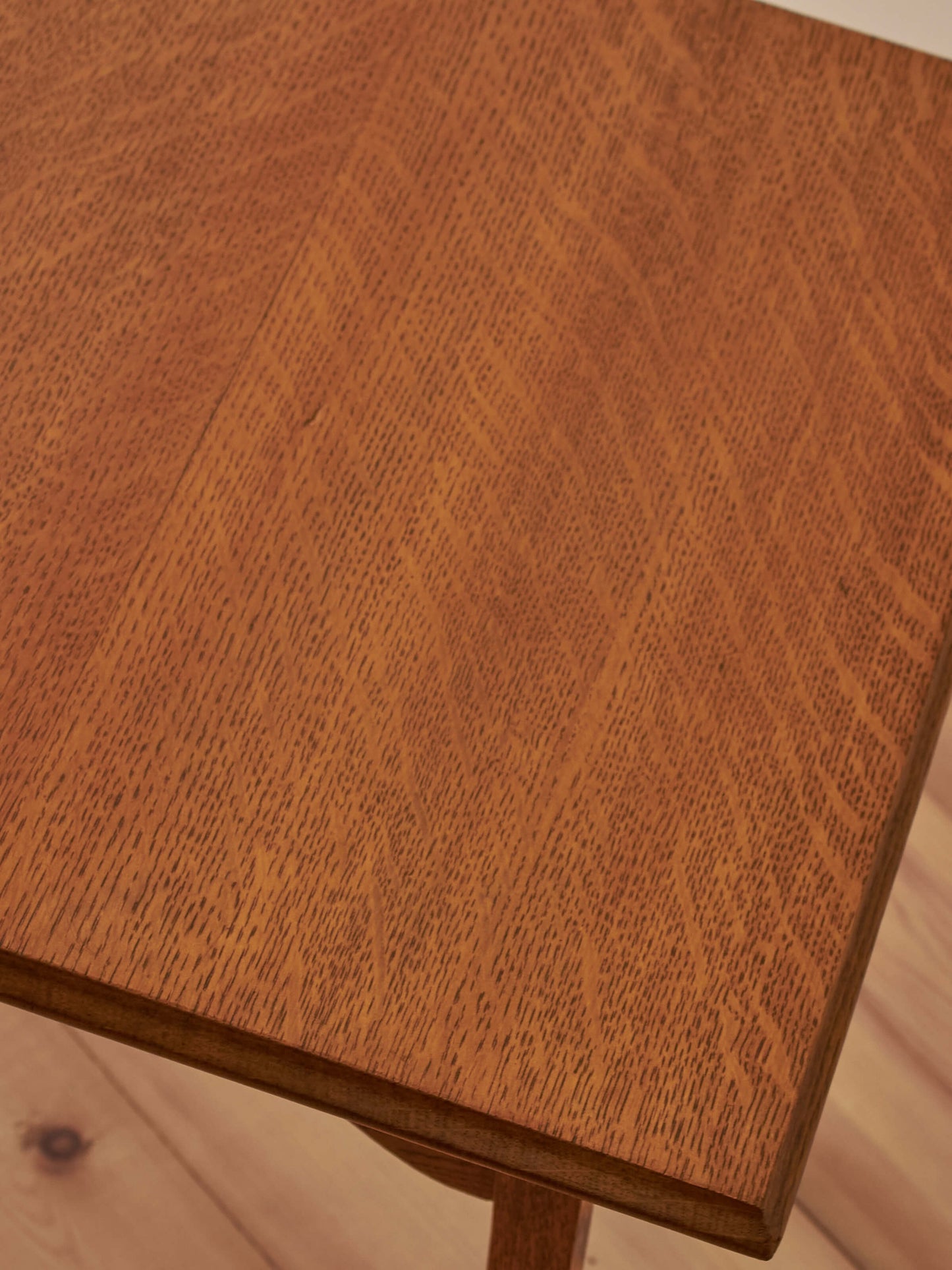 Arts and Crafts blonde oak side table