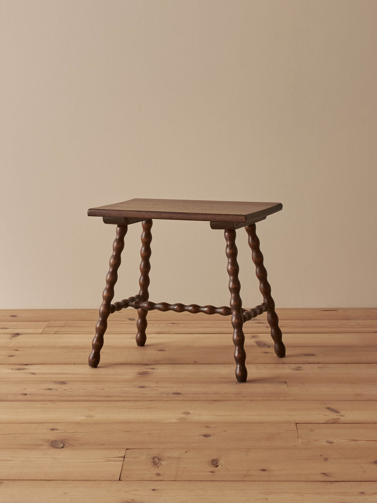 French vintage rectangular bobbin side table