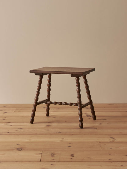 French vintage rectangular bobbin side table