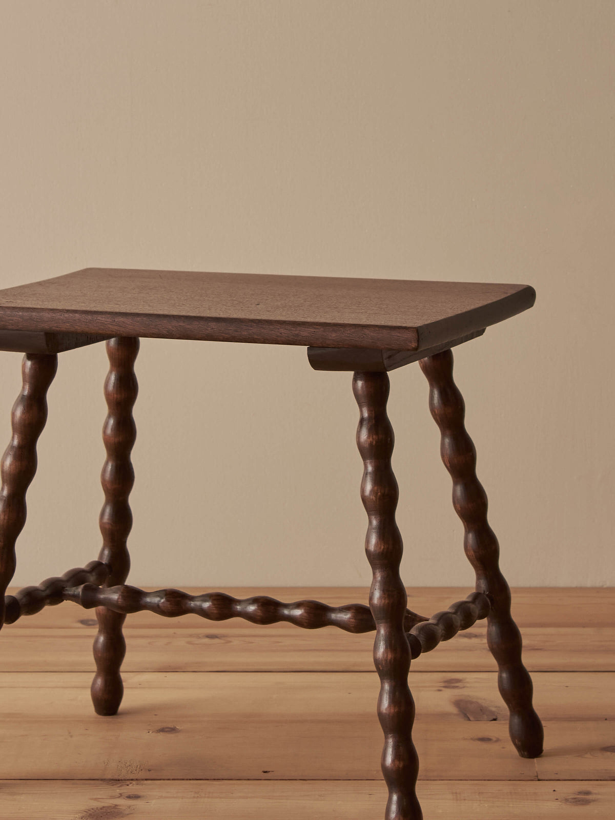 French vintage rectangular bobbin side table