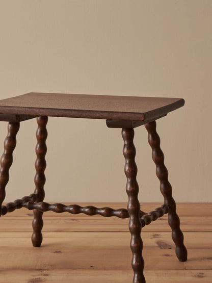 French vintage rectangular bobbin side table