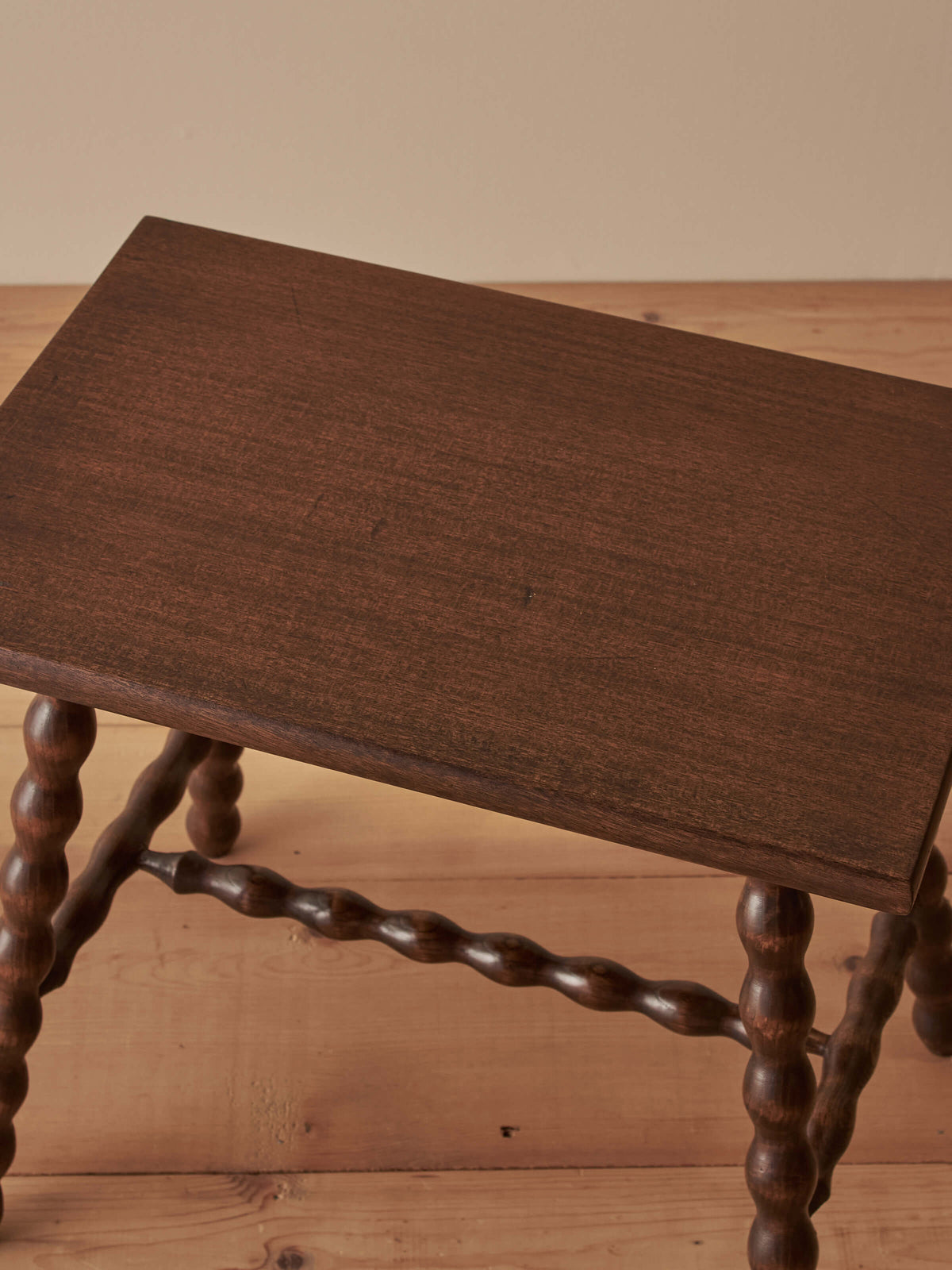 French vintage rectangular bobbin side table