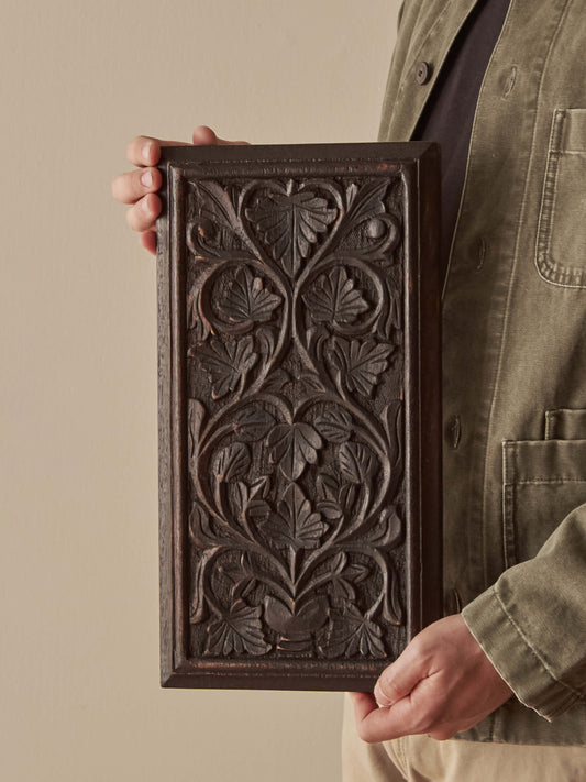 Antique oak carved panel