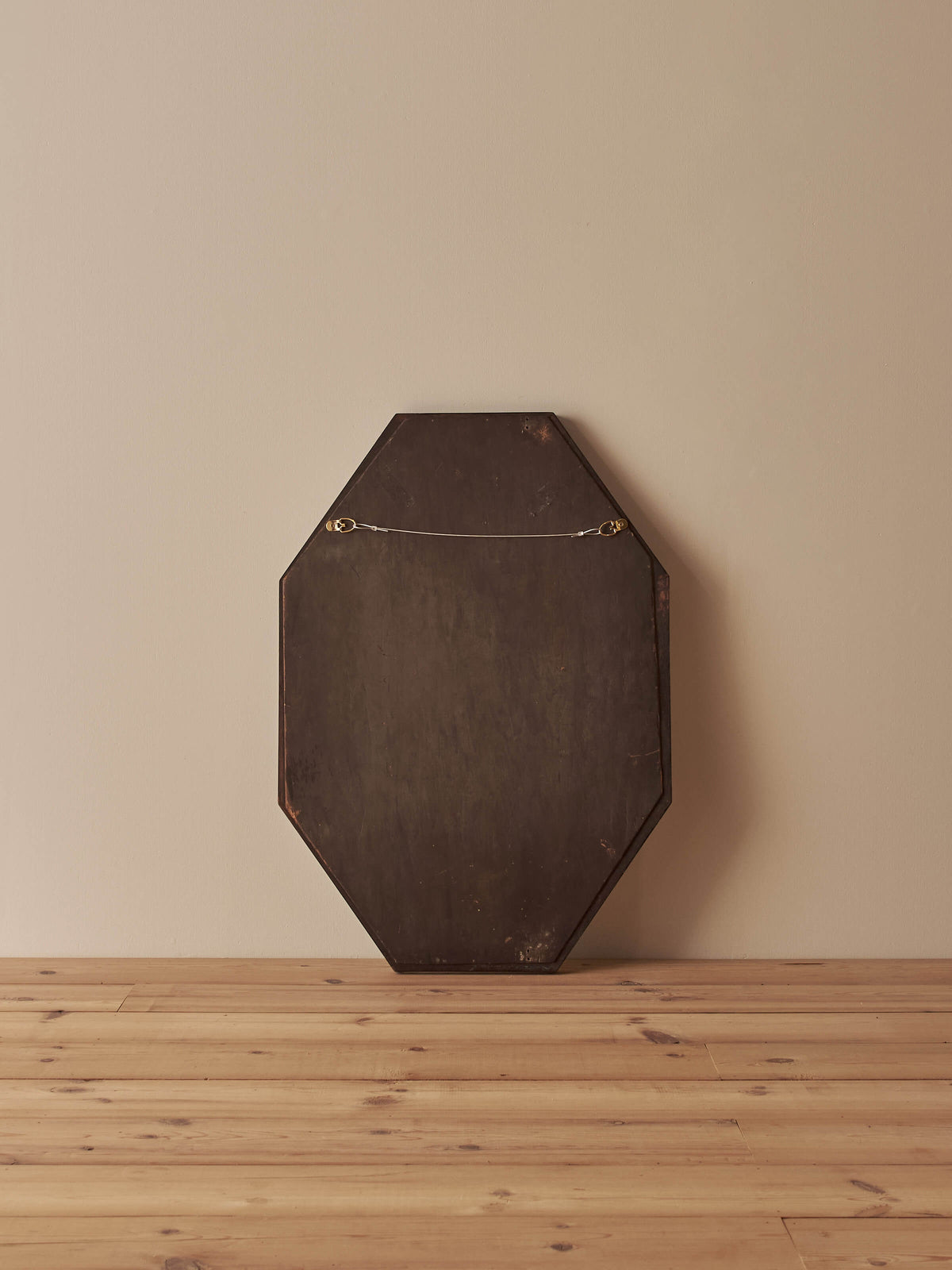 Edwardian oak octagonal rope-twist mirror