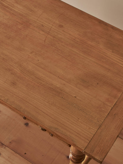 French mid-century pine faux bamboo console table