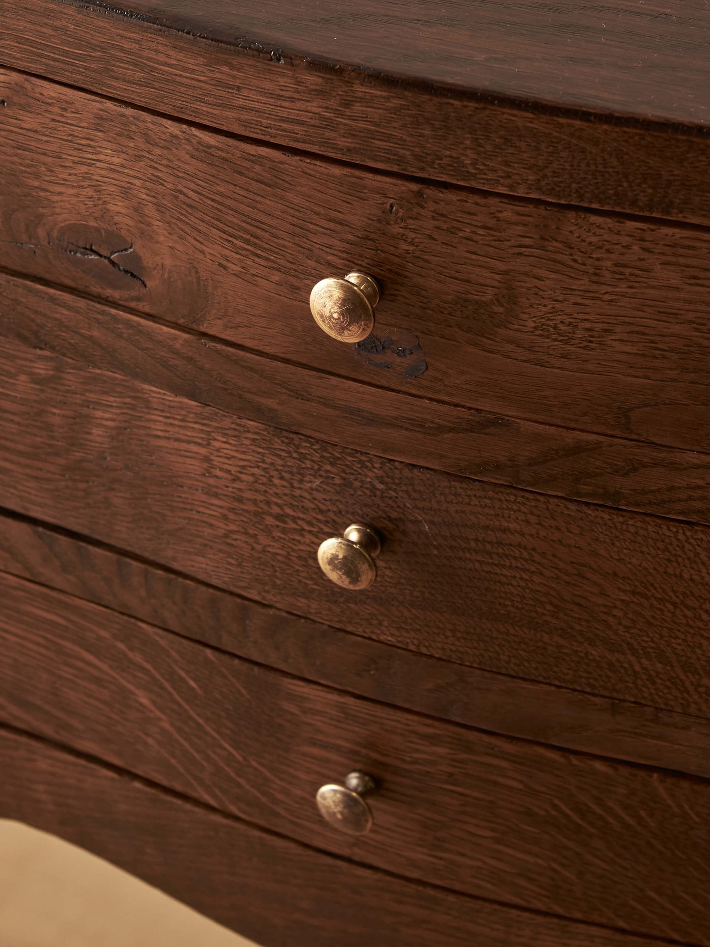 Pair of French oak vintage bedside tables