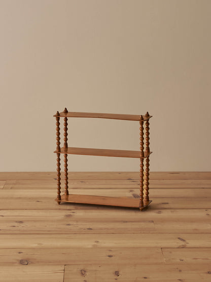 French vintage cherry bobbin shelf