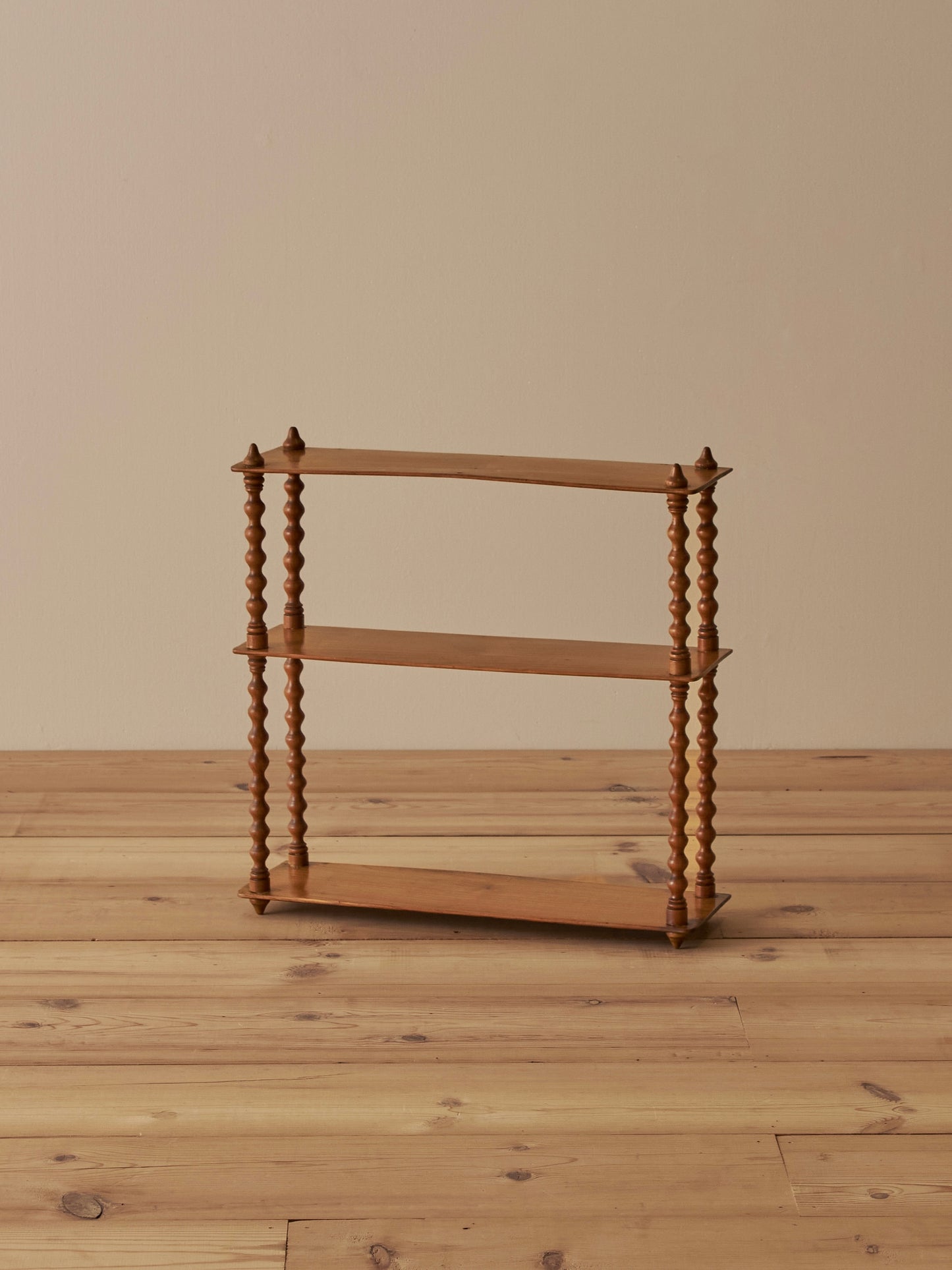 French vintage cherry bobbin shelf